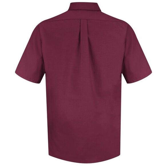 Red kap Men's Short Sleeve Poplin Dress Shirt large burgundy - Picture 2 of 6